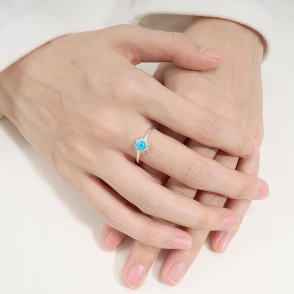 💫 Frhdjs Vintage Sterling Women Silver Adjustable 18K Plated Sun Set Punk Ring - Picture 4 of 9